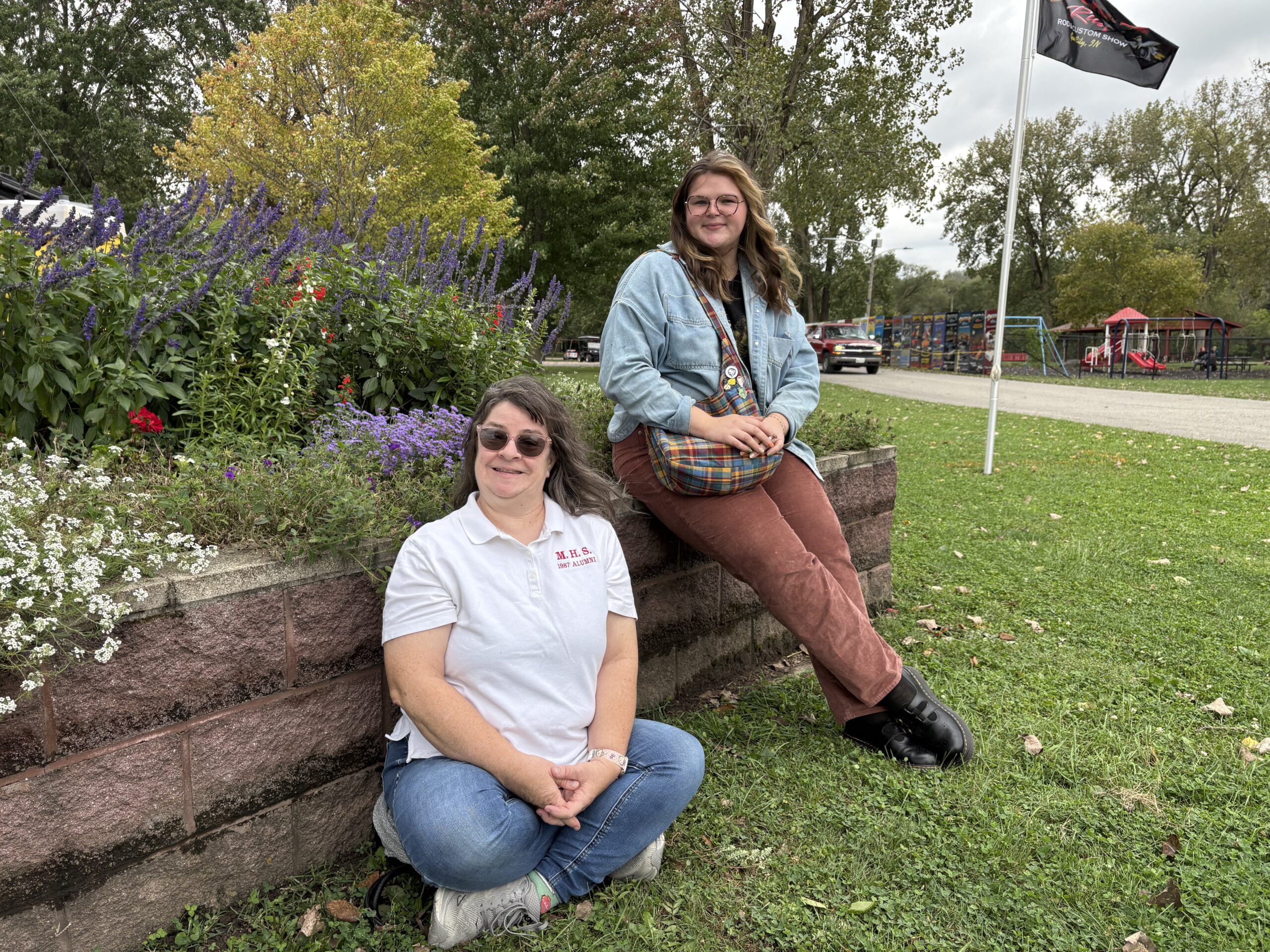 Sheri Ann Richerson and Madison Armfield, the Gas City Park garden crew during summer 2026.