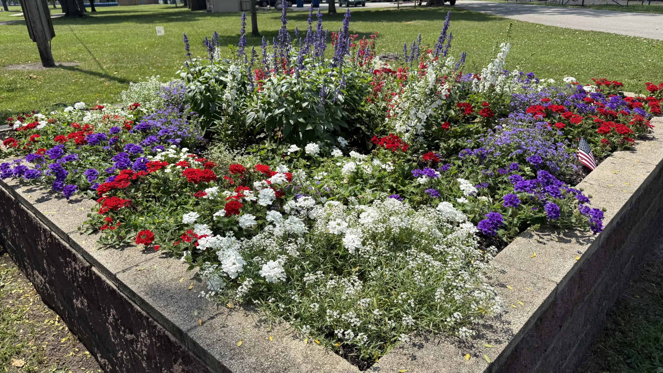 Garden work at Gas City Park in Gas City, Indiana during 2026.