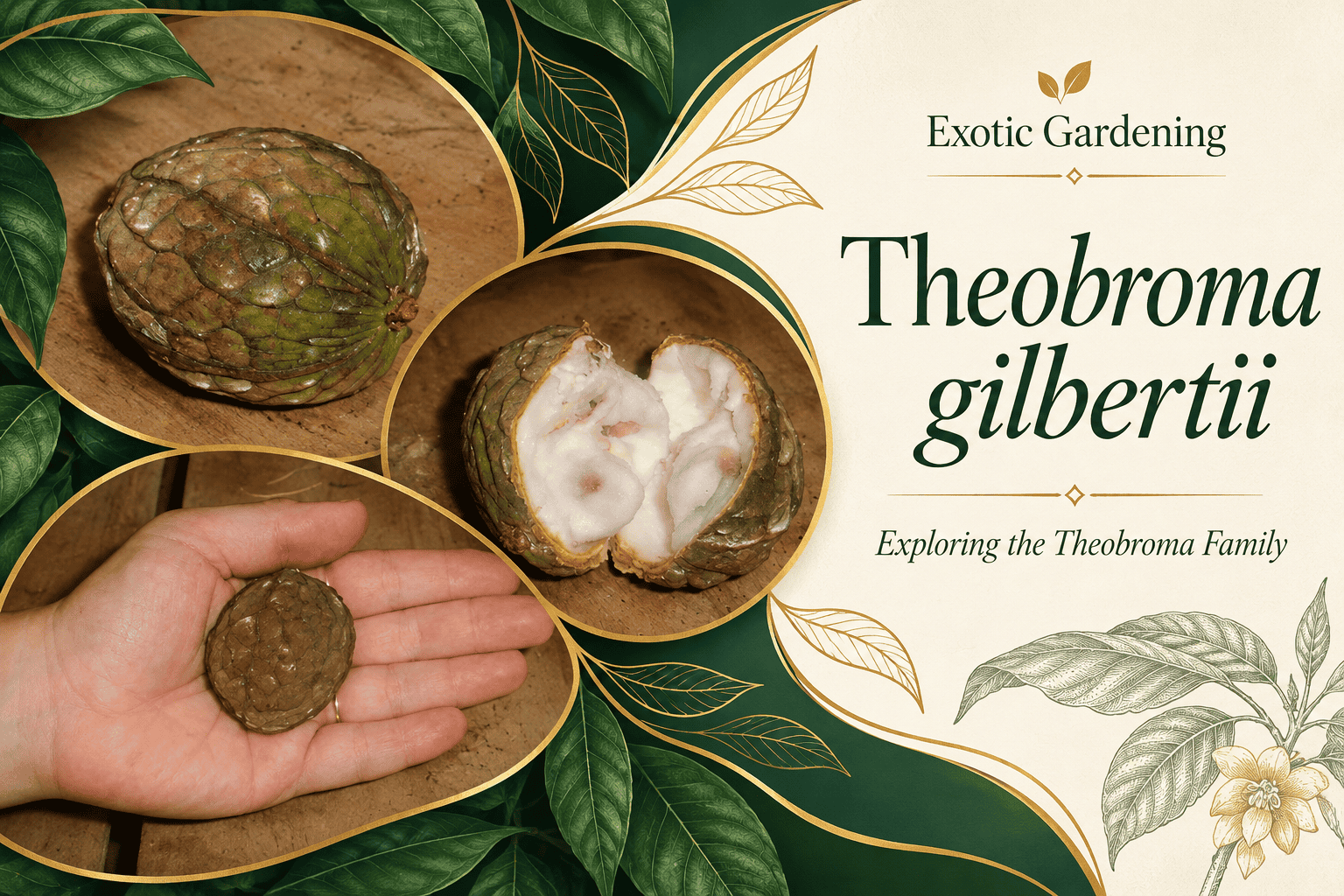 Botanical portrait of Theobroma gilbertii