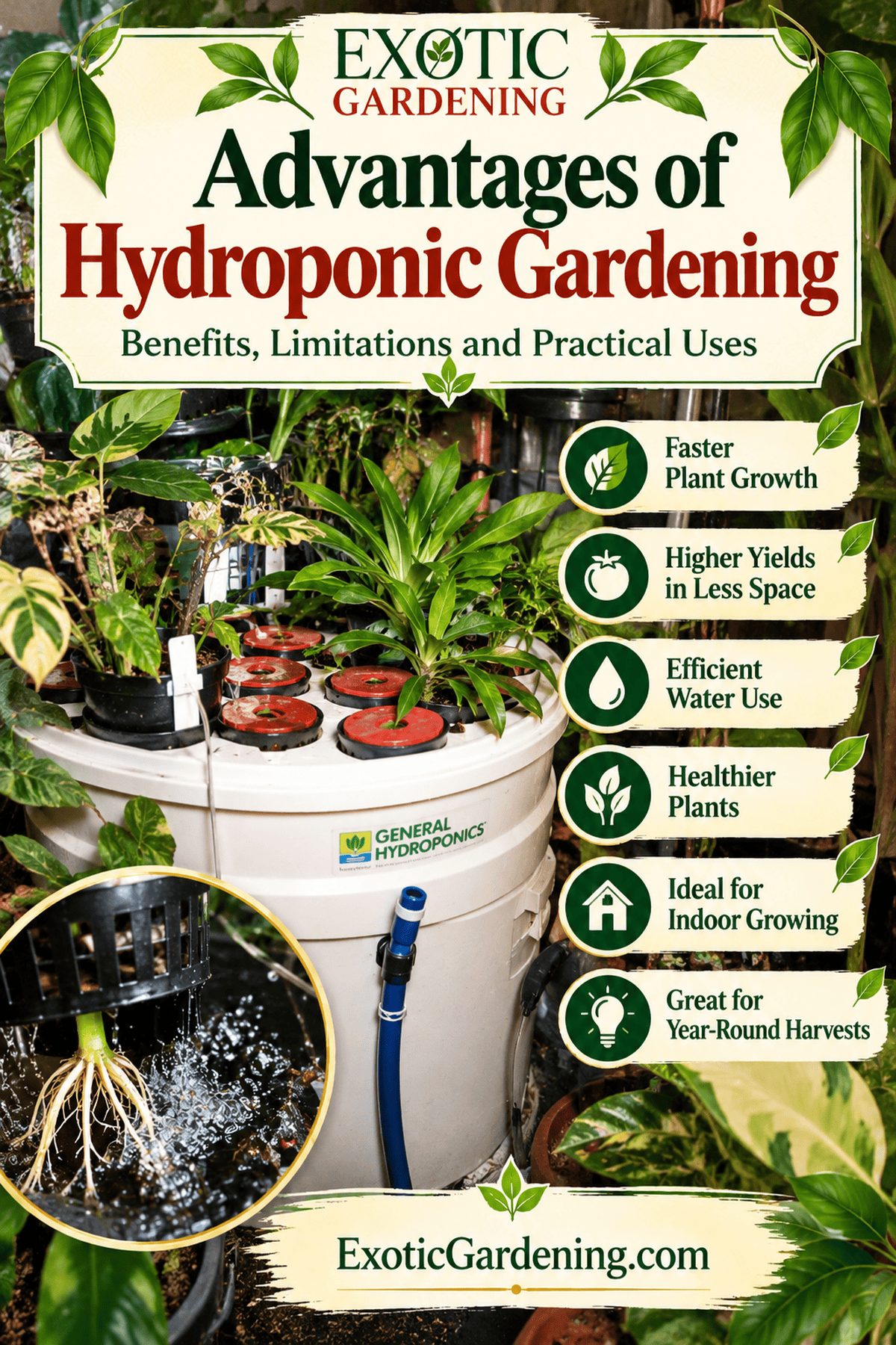 hydroponic gardening advantages answer pinterest 1200x1800 - Exotic Gardening