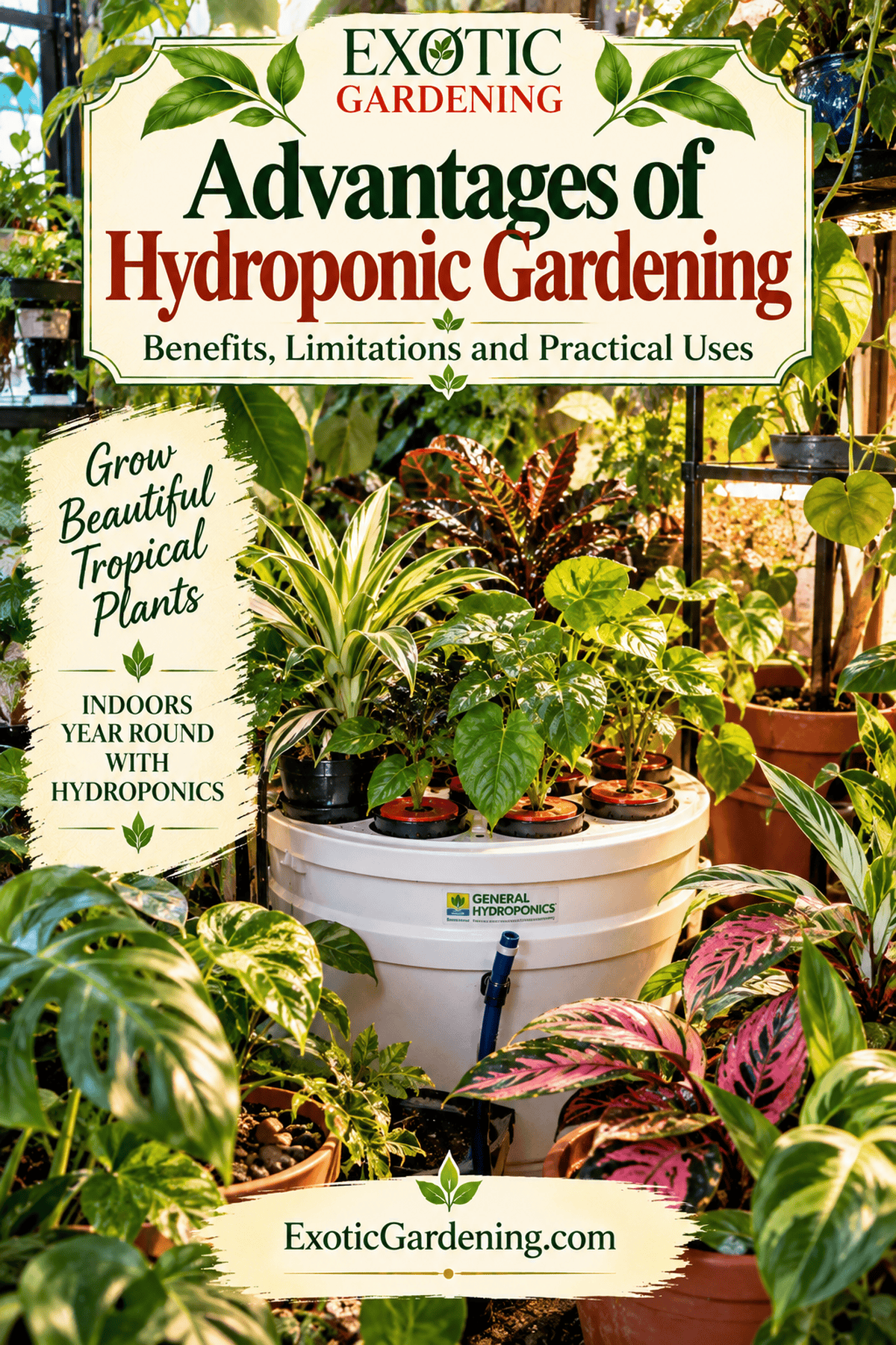 hydroponic gardening advantages lifestyle pinterest 1200x1800 - Exotic Gardening