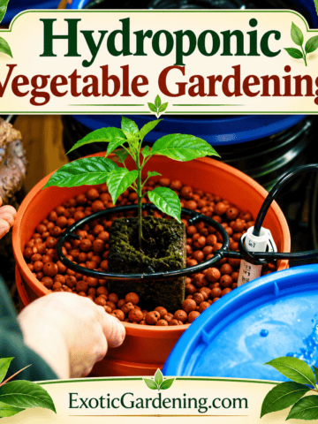 Exotic Gardening hydroponic vegetable gardening illustrated article graphic