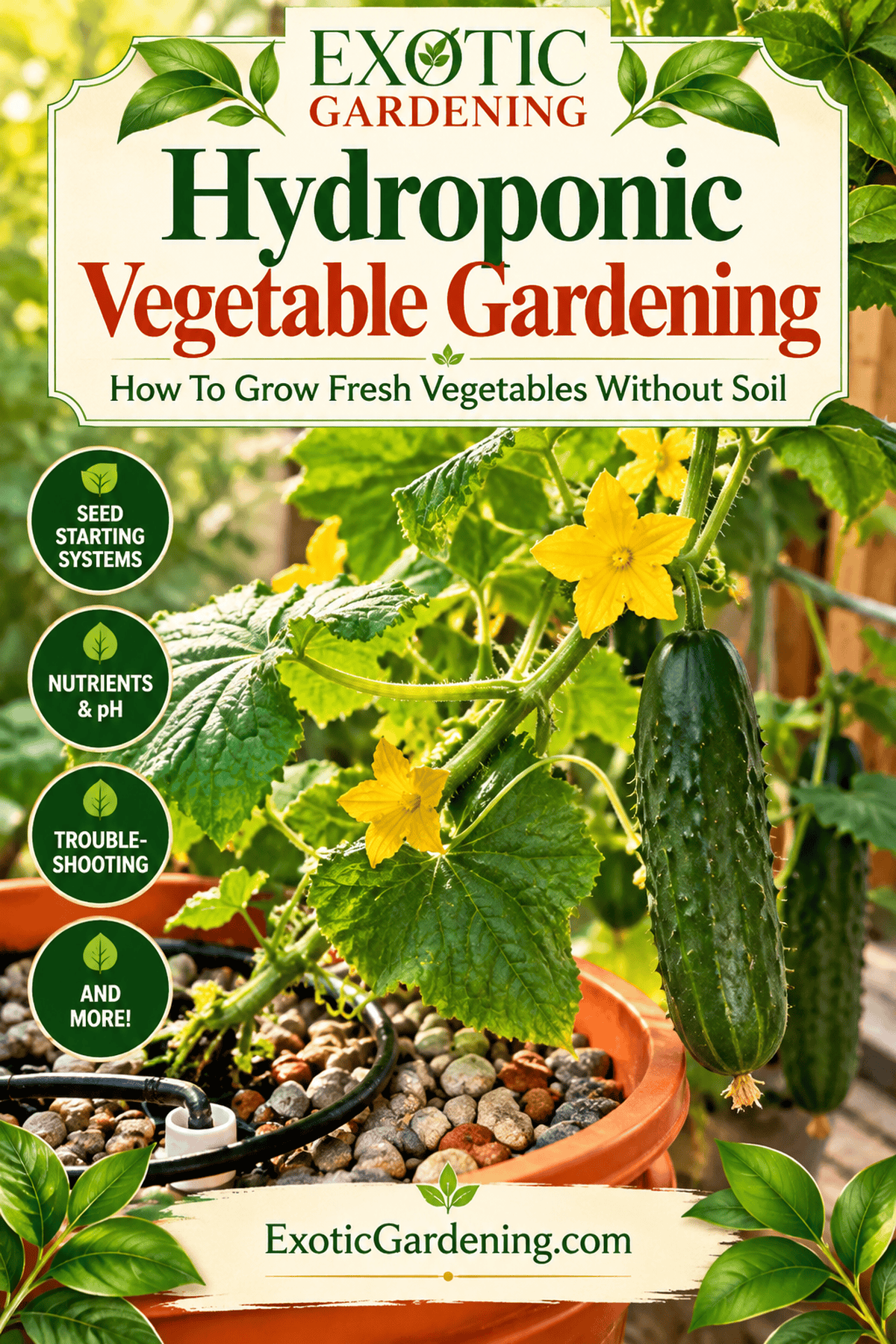 Hydroponic vegetable gardening lifestyle pinterest 1200x1800 - Exotic Gardening